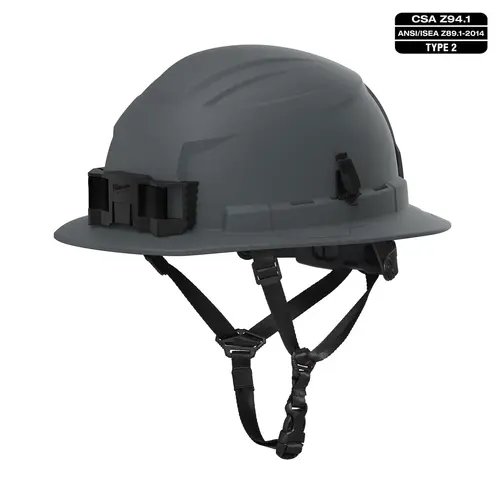 MILWAUKEE 48-73-1555 - BOLT™ CSA/ANSI Type 2 Grey Full Brim Non-Vented Safety Helmet w/4PT Chinstrap - Class E - Gray
