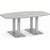 8' Classic Boat Shape Conference Table with Palmer Base - Silver Birch Top, Silver Brushed Base