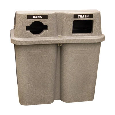 Bullseye™ Duo Recycling Station - 2 Stream - 60 Gallon - Sandstone
