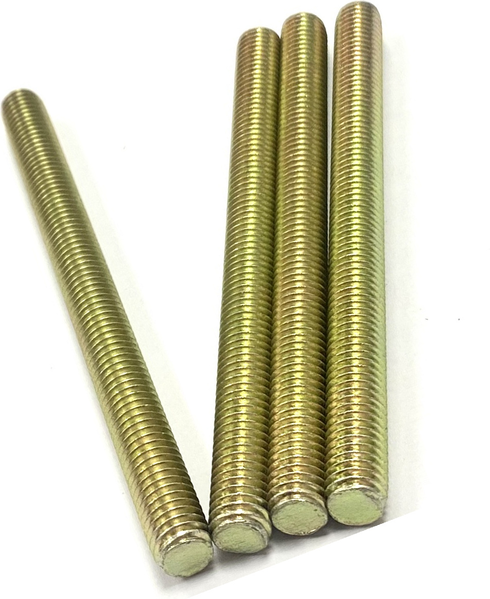 1 1/8" - 12 X 36" FULLY THREADED STRAIGHT ROD SAE J429 GR 8 ZINC TRIVALENT YELLOW