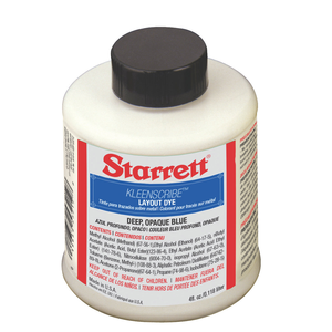 STARRETT 1610-4 Blue Layout Dye, 4 Oz Plastic Bottle