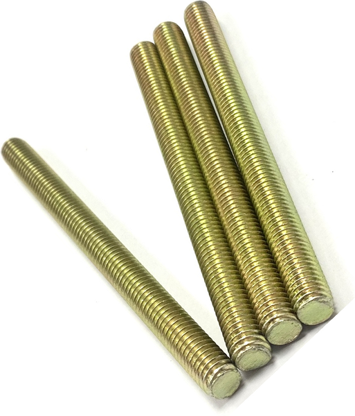 1 1/4" - 7 X 12" FULLY THREADED STRAIGHT ROD SAE J429 GR 8 ZINC TRIVALENT YELLOW