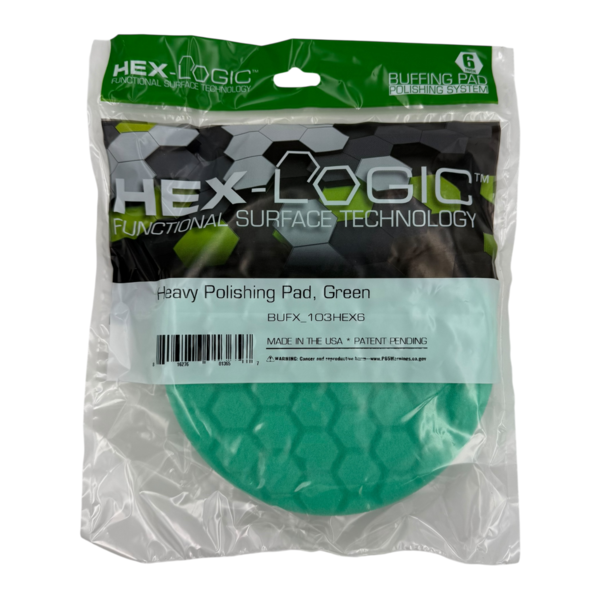 6" Green Hex-Logic Heavy Polishing Pad
