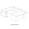 Classic Plus U-Shape Bowfront Executive Workstation 114" x 71" with Box/Box/File Pedestal - Aspen