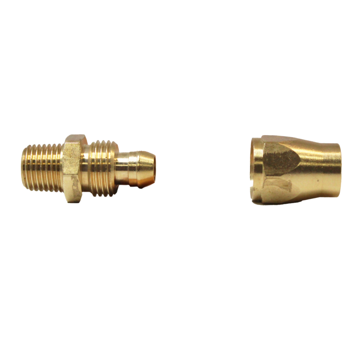 Polyurethane Brass Hose End (5/16" Barb, 1/4" Male NPT) Bulk Packed