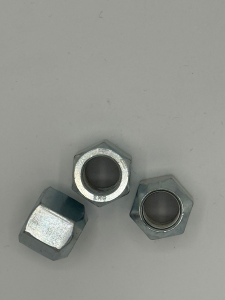 5/8" - 18 HEX WHEEL NUT 90 DEGREE FACE SAE J995 GR 8 10B21 ZINC TRIVALENT CLEAR PER PRINT