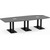 10' Classic Boat Shape Conference Table with Palmer Base - Newport Gray Top, Black Base