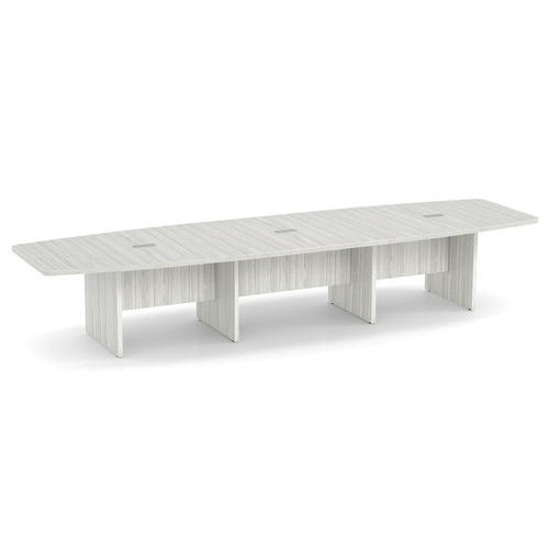 Classic Boat-Shape Conference Table 14 Ft - Silver Birch