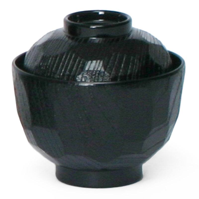 Miya Company BLACK SOUP BOWL WITH LID