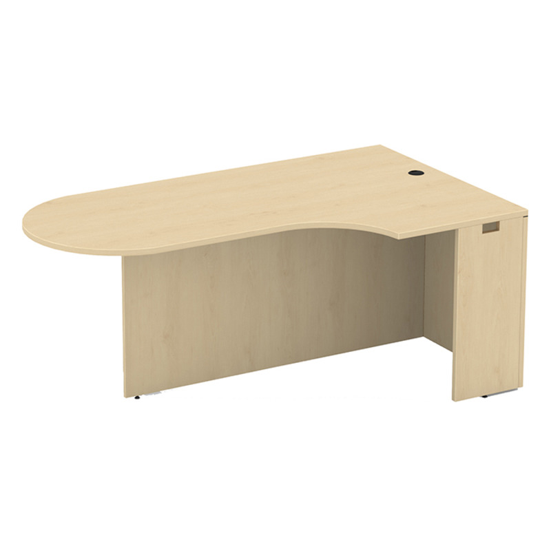 PL133R 71" BULLET DESK W/CORNER EXTENSION- RIGHT- Maple