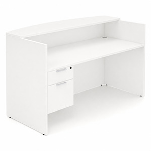 CLASD1052NWHTWHT, 71"x30" Reception Station with Laminate Transaction Top - White