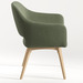 CHK68088GRN0707 - SARON GUEST CHAIR - Green with wood base