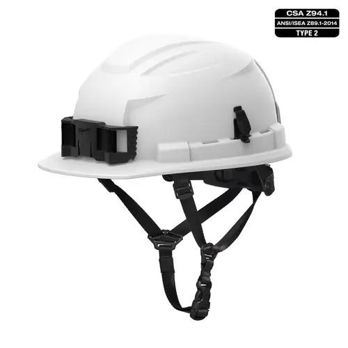 MILWAUKEE 48-73-1521 - BOLT™ CSA/ANSI Type 2 White Front Brim Non-Vented Safety Helmet w/4PT Chinstrap - Class E - White