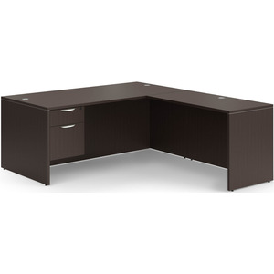 CLALD2045- Classic L-Shape Desk 71" W x 36" D with 42" Return and Box/File Pedestal- Espresso