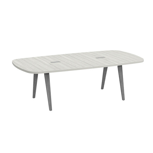 Signature Arena Conference Table 8 Foot - Silver Birch with Newport Grey Wood Legs
