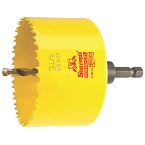 STARRETT ADCH0312 3-1/2'' (89mm) NVP Deep Cut Bi-Metal Hole Saw with Arbor
