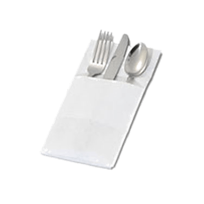 Dinex White Pocket-Fold Paper Dinner Napkins