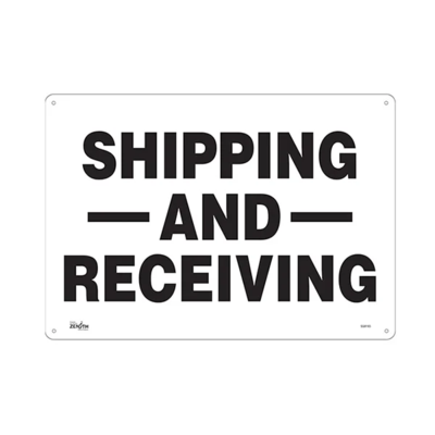 Shipping and Receiving Sign - 20" x 14" - Plastic - English