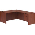 Classic L-Shape Desk 77" x 60" with Box/File Pedestal - Cherry