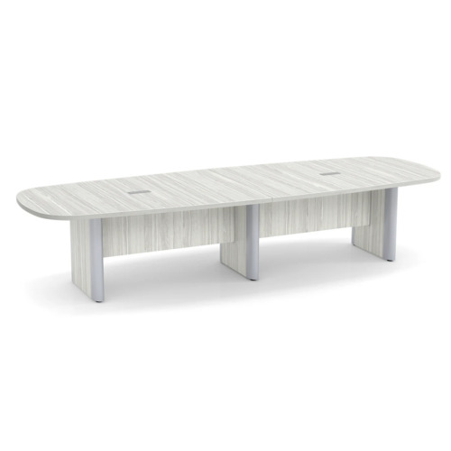 Classic Plus Arena 12 Ft Conference Table - Silver Birch with Silver Metal Accents