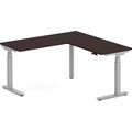 Enhance Electric Height-Adjustable L-Shape Desk 60" X 60" - Espresso with Silver Base