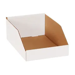 12 X 8 X 4.5 WHITE OPEN TOP BIN BOX 50/BD