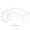 Classic L-Shape Desk 72" x 71" with Box/File Pedestal - Cherry
