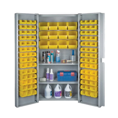 Bin Cabinet - Steel - Welded - 38" x 24" x 72" - 96 Bin - 2 Shelf