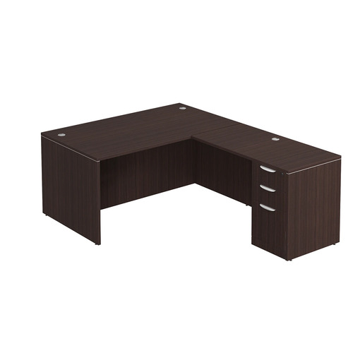 Classic L-Shape Desk 77" x 60" with Box/Box/File Pedestal - Espresso