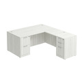 Classic L-Shape Desk 72" x 66" with 2 Full Pedestals - Silver Birch