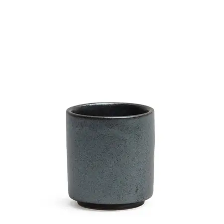 Iron Glaze Dark Gray Sake Cup at Miya