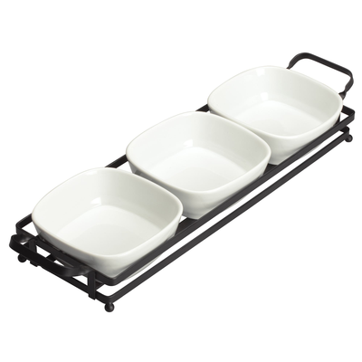 Winco WDP014-102 16-1/2" X 4-5/8" O.A. Trio Bowl Set