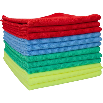 FSE 40-1333 Mix Color Microfiber Cloths (3 bl, 3 gr, 3 yell, 3 r