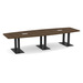 PALBS4238NBLACK - 12 ft. Classic Boat Shape Conference Table with black Palmer Base
