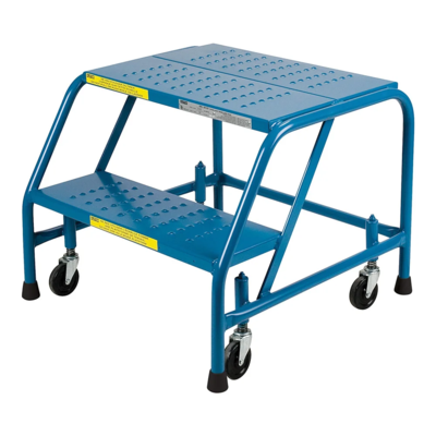 Rolling Step Ladder - Spring Loaded - 2 Step - 300 lb Capacity