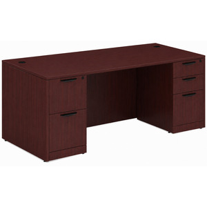 CLASD1030- Classic Desk 71" W x 30" D with Two Full Pedestals- Mahogany