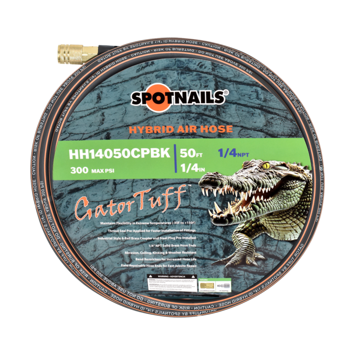 1/4” x 50‘ Hybrid Hose with Fittings (Blk/Orange)