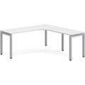 Elements Radius Desk 72" x 72" with Right Return - White with Silver Legs