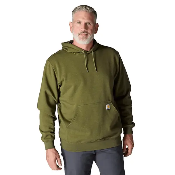 CARHARTT K288 - Loose Fit Midweight Logo Sleeve Graphic Sweatshirt - Dark Bronzed Green Heather 