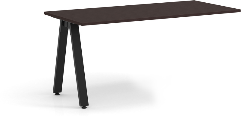 Signature Desk Return 24" x 48" - Espresso with Black Metal Legs