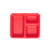 321 Flexible Silicone 3-Compartment Tray, Red (24/Case)