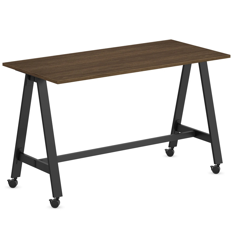 Signature Bistro Table 30" x 72" - Modern Walnut with Black Legs