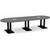 12' Classic Racetrack Conference Table with Palmer Base - Newport Gray Top, Black Base