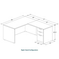 Classic L-Shape Desk 72" x 60" with Box/Box/File Pedestal - Cherry