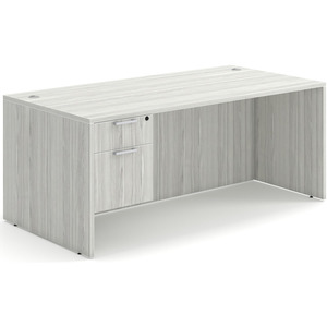CLASD1019- Classic Desk 66" X 30" with Box/File Pedestal- Silver Birch