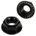 1/4" - 20 SERRATED HEX FLANGE LOCK NUT STEEL CASE HARDENED ZINC BLACK