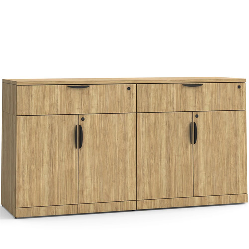 Lateral Storage Credenza with Double Buffet Drawers - Aspen