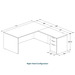 CLALD1046- Classic L-Shape Desk 71" W x 36" D with 47" Return and Box/Box/File Pedestal- Cherry