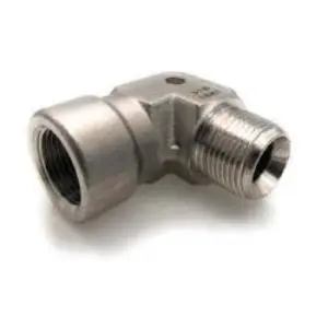 90 deg Street Elbow, 1/8 in MNPT x 1/8 in FNPT, Stainless Steel