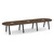 14' Signature Racetrack Conference Table with Metal VA Legs - Modern Walnut Top, Black Base
